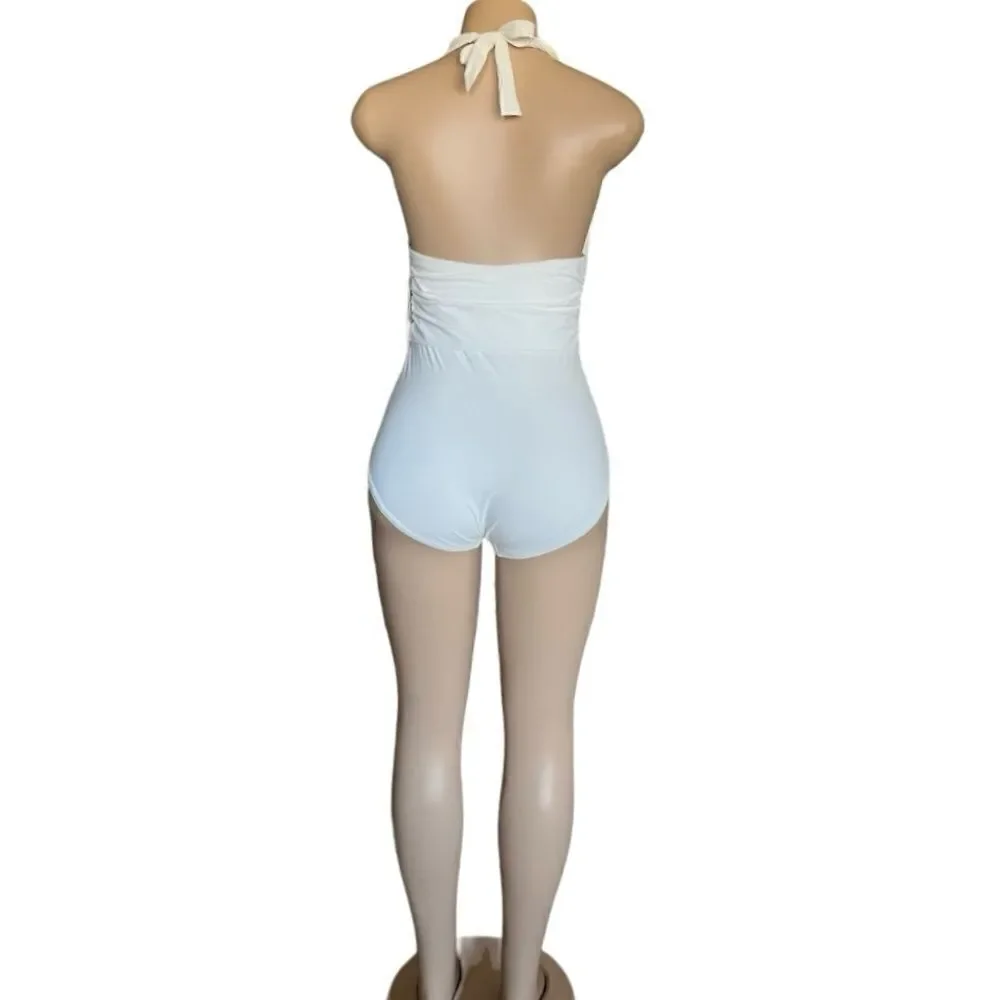 NWT- Contours by Coco Reef Brilliance Halter Bra Sized One Piece Swimsuit - Picture 4 of 15